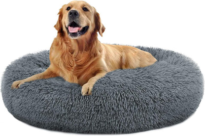 Round Donut Cat and Dog Cushion Bed, Pet Bed for Cats or Multiple Dogs, Anti-Slip & Water-Resistant Bottom, Super Soft Durable Fabric Pet Supplies, Machine Washable Luxury Cat & Dog Bed