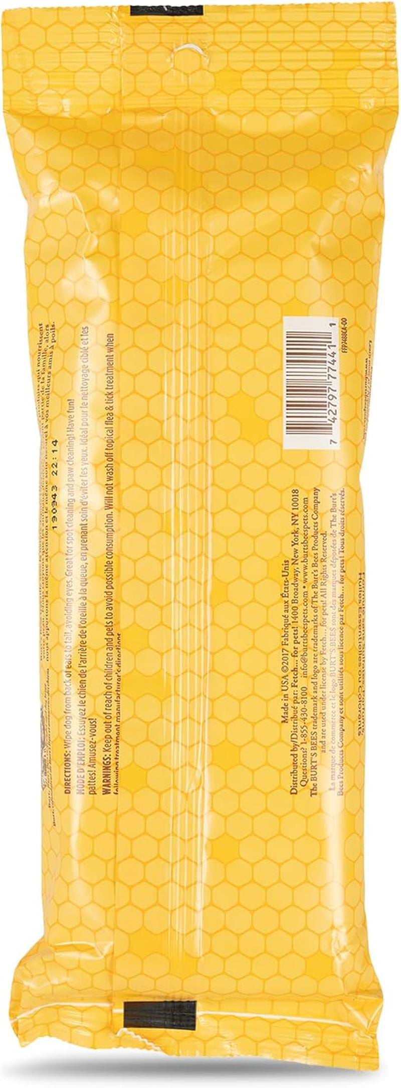 Multipurpose Dog Wipes with Honey, 98% Natural Origin Formulas, Hypoallergenic Dogs Wipe, Canine Cleaning Sheets for Paws and Butt, 3 Pk, 50Ct
