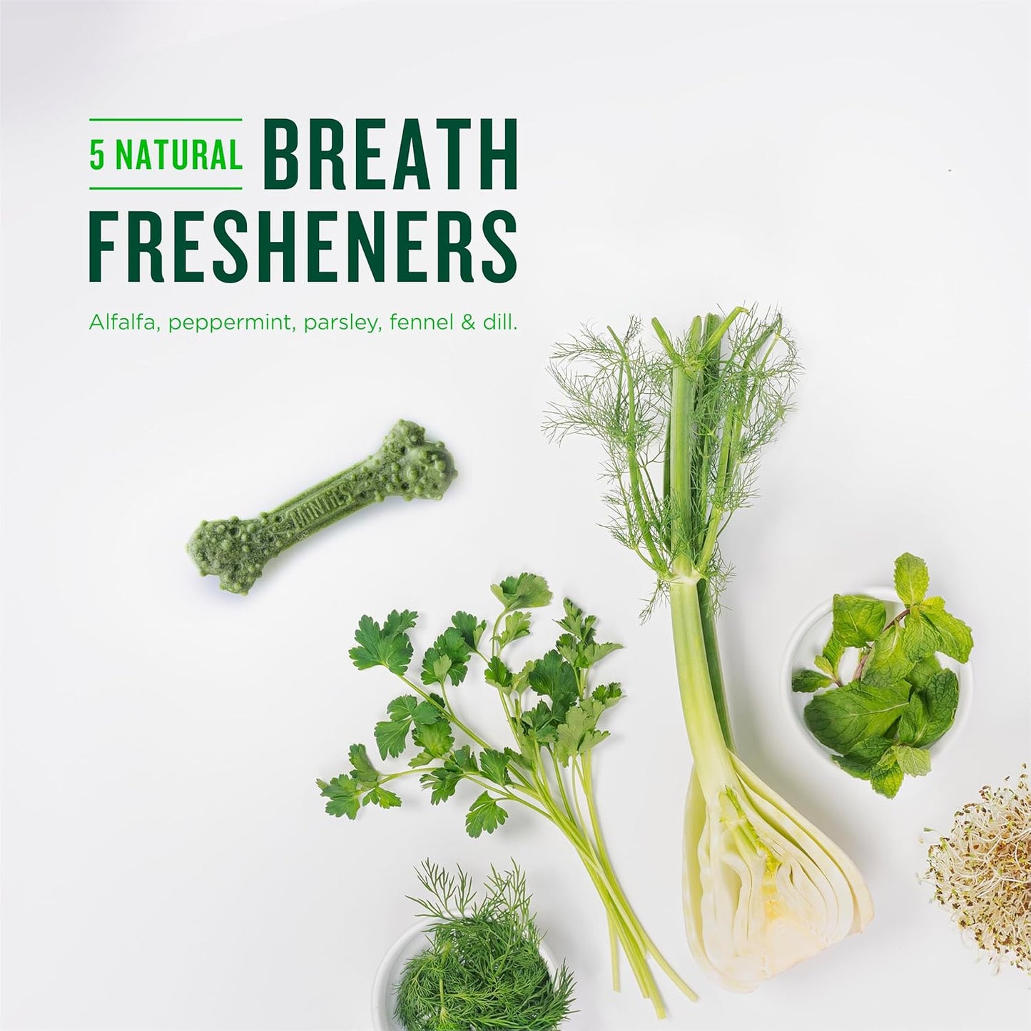 Dental Chews for Dogs, 20 Count, Vet-Recommended Mint-Flavored Treats for Medium Dogs 25-50 Lbs, Dental Bones Clean Teeth, Fight Bad Breath, and Removes Plaque and Tartar