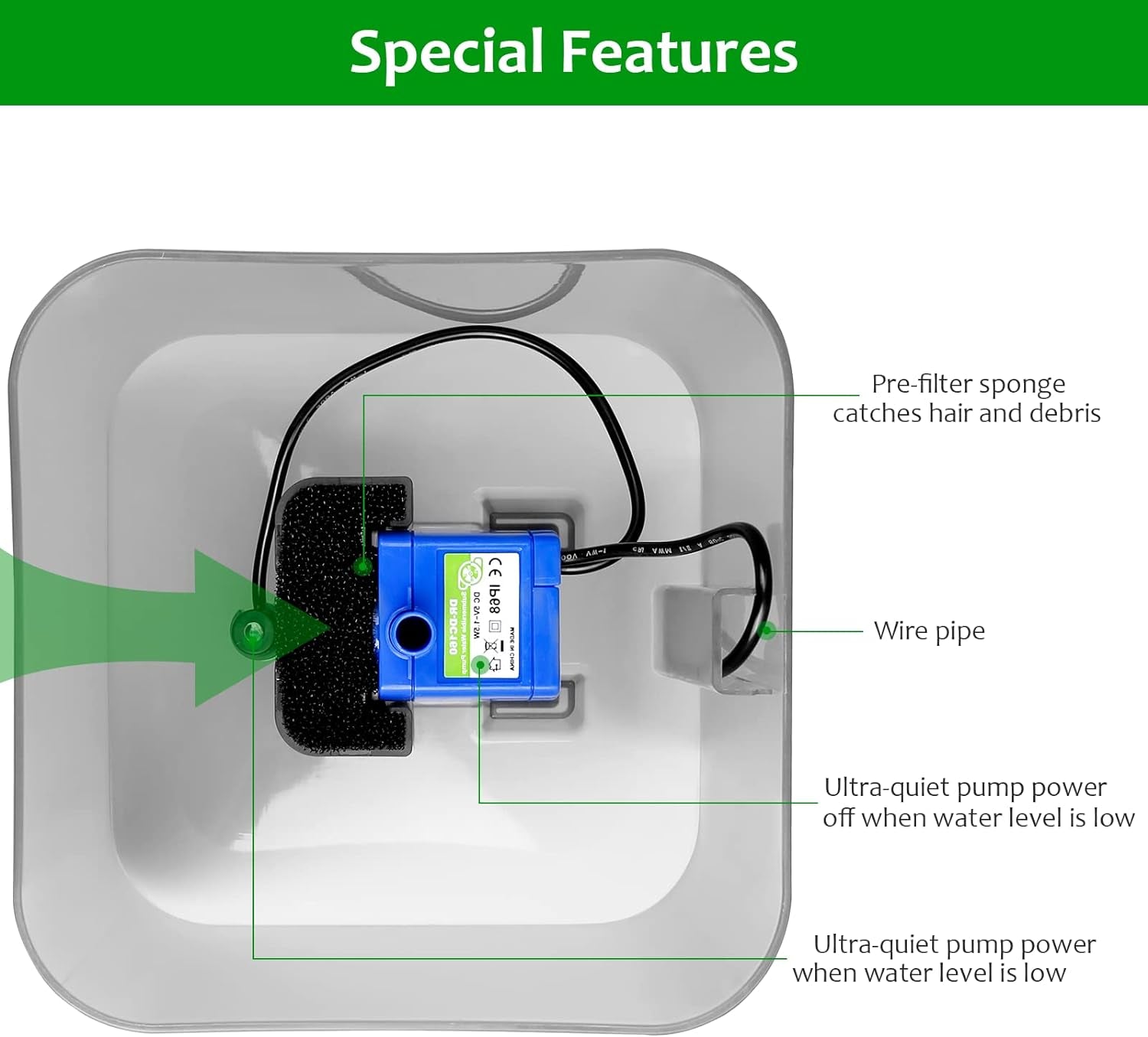 Cat Fountain Foam Filter Replacement, 4 Pack Sponge Foam Filter for Automatic Drinking Water Dispenser