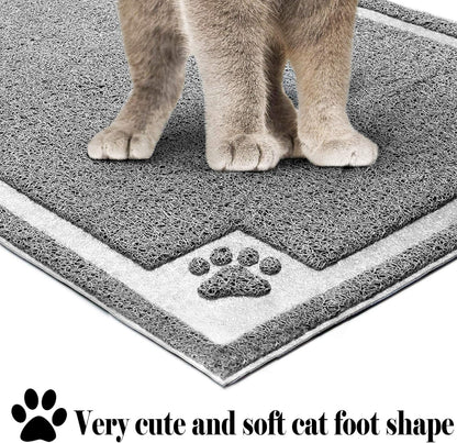 Large Cat Litter Mat Trapper 35"×23" Traps Litters from Box and Paws Scatter Control for Folding Trapping Mat Soft for Floor on Sensitive Kitty Paws Easy to Clean