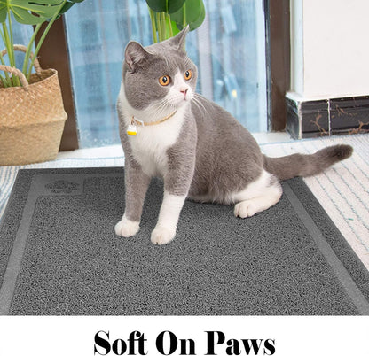 Large Cat Litter Mat Trapper 35"×23" Traps Litters from Box and Paws Scatter Control for Folding Trapping Mat Soft for Floor on Sensitive Kitty Paws Easy to Clean